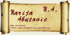 Marija Abutović vizit kartica